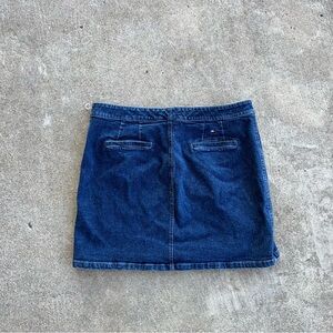 VTG 1999 Tommy Hilfiger Denim Skirt Size 14 Dark Blue Wash